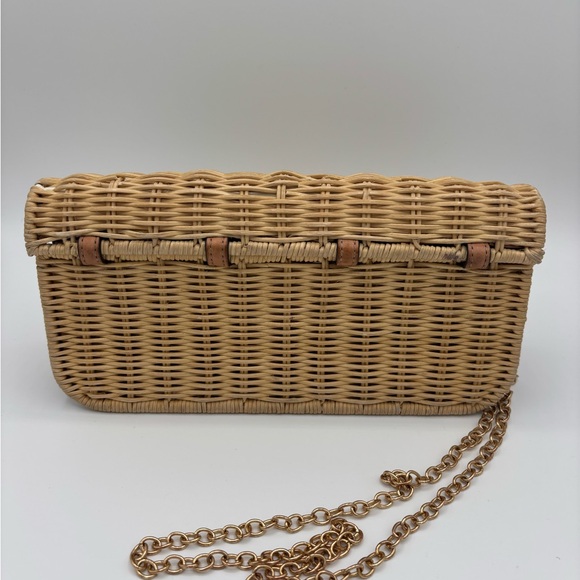 Gold Eleanor Wicker Clutch by:Tory Burch - Picture 3 of 11